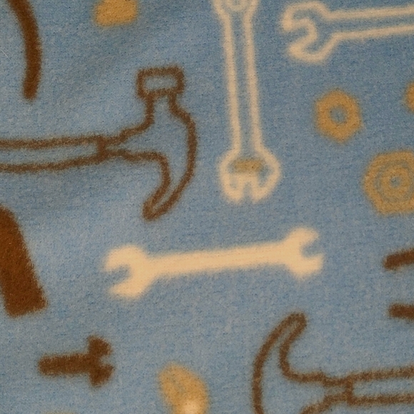 Carter's Boys Fleece Zip-up Footed Pajamas "Built Strong" Tools Theme 3T - Picture 7 of 9